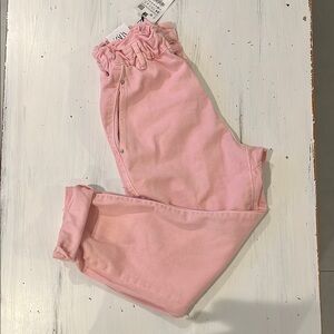 Zara Pink Jeans baggy fit , paper bag